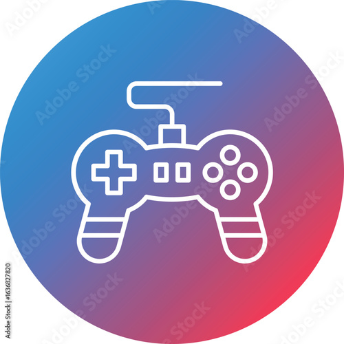 Gamepad Line Gradient Circle Background Icon