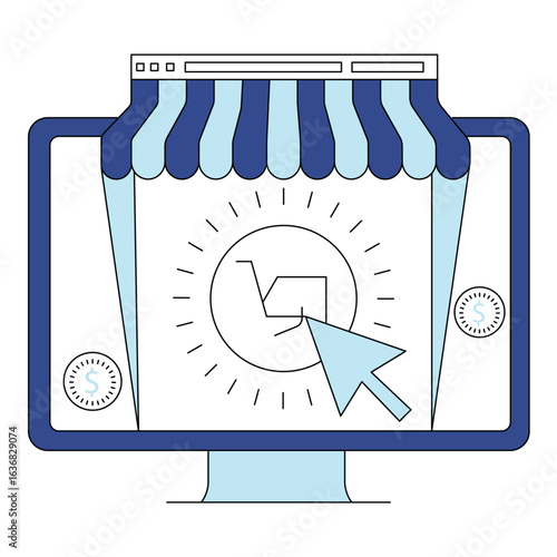 Shopping Cart E-commerce Business Vector Icon