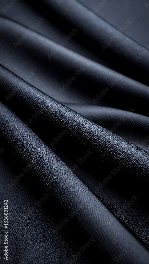 Obraz premium Close-up of dark navy fabric folds