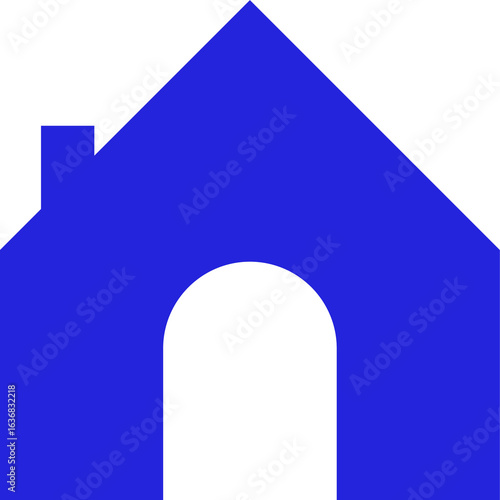 Blue Home Icon – House Symbol, Real Estate Sign, Property Logo