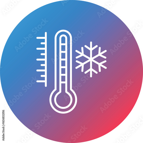 Cold Temperature Line Gradient Circle Background Icon
