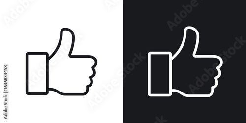 thumbs up icon vector symbol in Line Art Style for Design, Presentation, Website or Apps Elements.