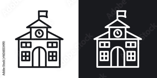 school icon vector symbol in Line Art Style for Design, Presentation, Website or Apps Elements.
