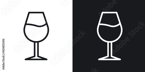 Wine glass icon vector symbol in Line Art Style for Design, Presentation, Website or Apps Elements.