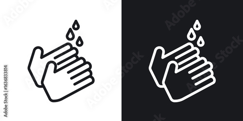 Wash hands icon vector symbol in Line Art Style for Design, Presentation, Website or Apps Elements.