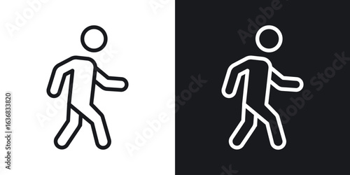 Walking icon vector symbol in Line Art Style for Design, Presentation, Website or Apps Elements.
