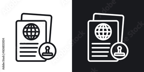 Visa icon vector symbol in Line Art Style for Design, Presentation, Website or Apps Elements.