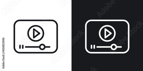 Video tutorial icon vector symbol in Line Art Style for Design, Presentation, Website or Apps Elements.