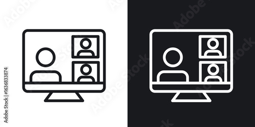Video chat icon vector symbol in Line Art Style for Design, Presentation, Website or Apps Elements.