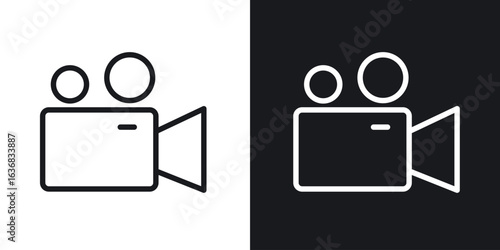 Video icon vector symbol in Line Art Style for Design, Presentation, Website or Apps Elements.
