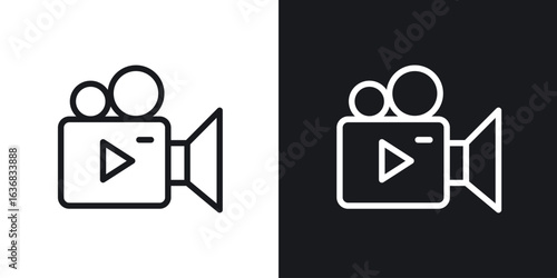 Video camera icon vector symbol in Line Art Style for Design, Presentation, Website or Apps Elements.