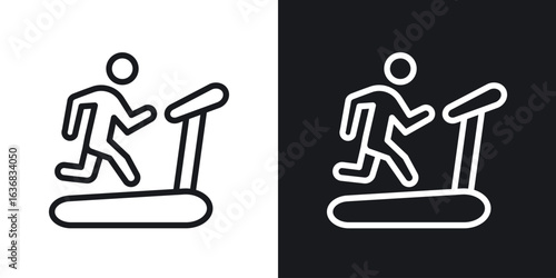 Treadmill icon vector symbol in Line Art Style for Design, Presentation, Website or Apps Elements.
