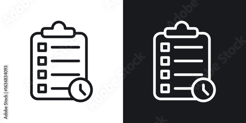 Timesheet icon vector symbol in Line Art Style for Design, Presentation, Website or Apps Elements.