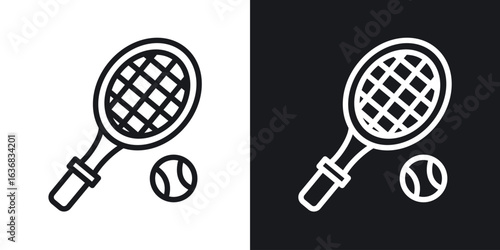 Tennis icon vector symbol in Line Art Style for Design, Presentation, Website or Apps Elements.