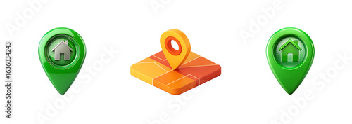 Home Location Map Pin Icon Bundle