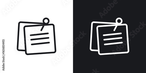 Sticky note icon vector symbol in Line Art Style for Design, Presentation, Website or Apps Elements.