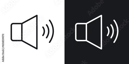 Speaker icon vector symbol in Line Art Style for Design, Presentation, Website or Apps Elements.