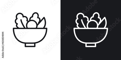 Salad icon vector symbol in Line Art Style for Design, Presentation, Website or Apps Elements.