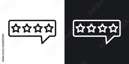 Review icon vector symbol in Line Art Style for Design, Presentation, Website or Apps Elements.