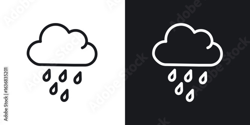 Rain icon vector symbol in Line Art Style for Design, Presentation, Website or Apps Elements.