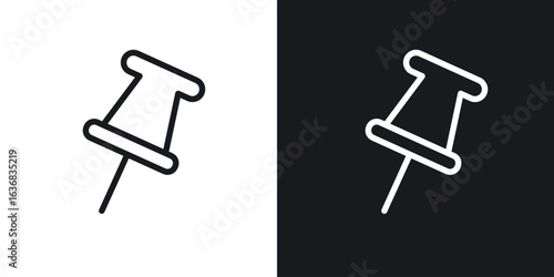 Push pin icon vector symbol in Line Art Style for Design, Presentation, Website or Apps Elements.