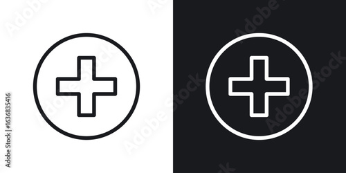 Plus icon vector symbol in Line Art Style for Design, Presentation, Website or Apps Elements.
