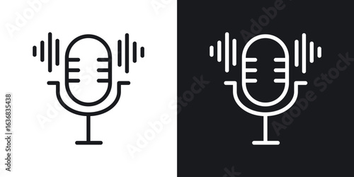 Podcast icon vector symbol in Line Art Style for Design, Presentation, Website or Apps Elements.