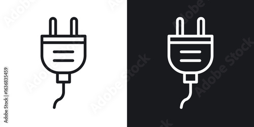 Plug adapter icon vector symbol in Line Art Style for Design, Presentation, Website or Apps Elements.
