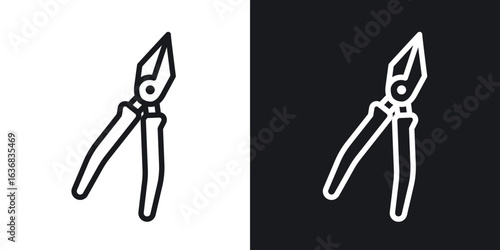 Pliers icon vector symbol in Line Art Style for Design, Presentation, Website or Apps Elements.