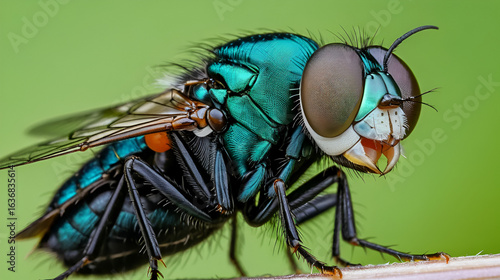 Pnigonomantis Sp. eatiing a house fly, study macro shot