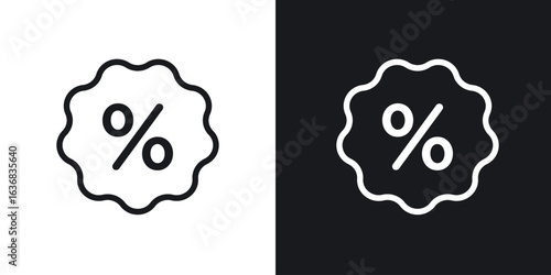 Percentage icon vector symbol in Line Art Style for Design, Presentation, Website or Apps Elements.