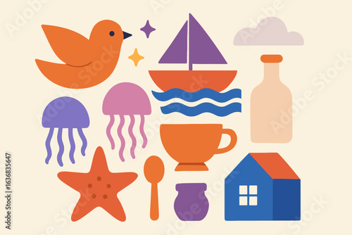 Hand Drawn Summer Beach Vacation Doodle Icon Set in Black Line Style on Transparent SVG Background for Use in Travel Blogs, Social Media Posts, Website Decor and Summer Themed Marketing Projects