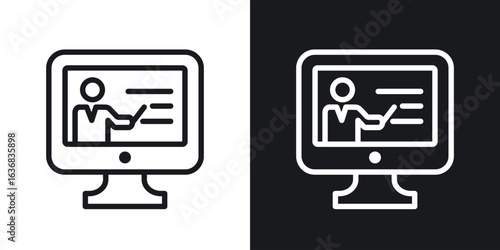 Online course icon vector symbol in Line Art Style for Design, Presentation, Website or Apps Elements.
