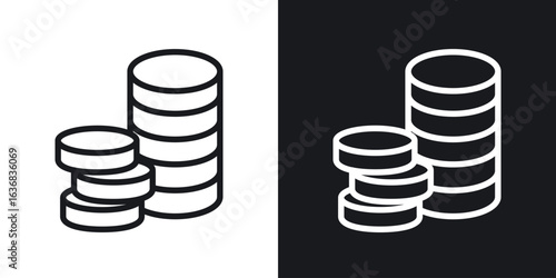 Money coin icon vector symbol in Line Art Style for Design, Presentation, Website or Apps Elements.