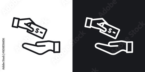 loan icon vector symbol in Line Art Style for Design, Presentation, Website or Apps Elements.