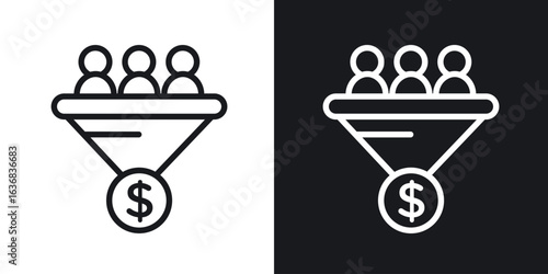 Lead conversion icon vector symbol in Line Art Style for Design, Presentation, Website or Apps Elements.