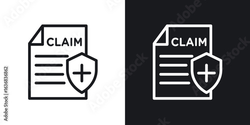 Insurance Claim icon vector symbol in Line Art Style for Design, Presentation, Website or Apps Elements.