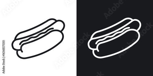 Hot dog icon vector symbol in Line Art Style for Design, Presentation, Website or Apps Elements.