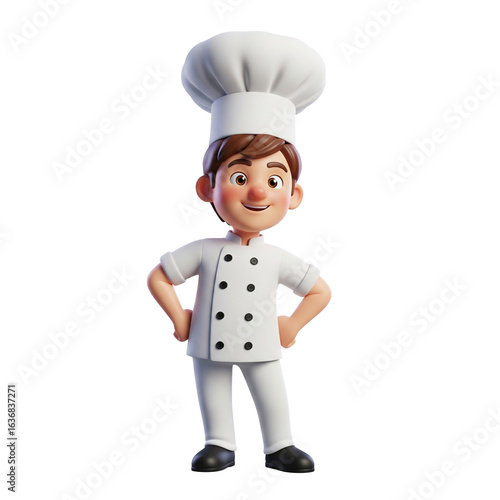 Wallpaper Mural Cartoon chef character in traditional uniform with toque Torontodigital.ca