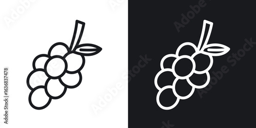 Grapes icon vector symbol in Line Art Style for Design, Presentation, Website or Apps Elements.
