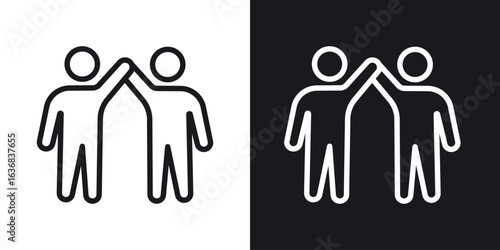 Friends icon vector symbol in Line Art Style for Design, Presentation, Website or Apps Elements.