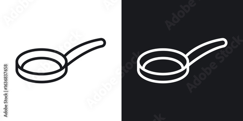 Frying pan icon vector symbol in Line Art Style for Design, Presentation, Website or Apps Elements.