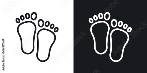Footprint icon vector symbol in Line Art Style for Design, Presentation, Website or Apps Elements.