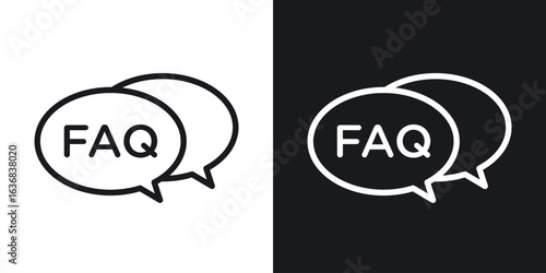 FAQ icon vector symbol in Line Art Style for Design, Presentation, Website or Apps Elements.