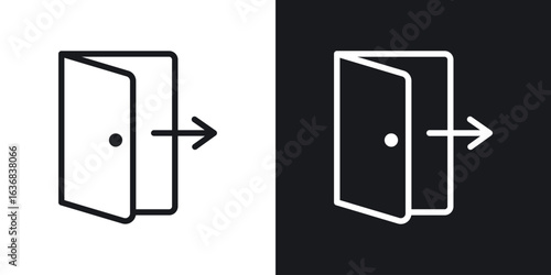 Exit icon vector symbol in Line Art Style for Design, Presentation, Website or Apps Elements.