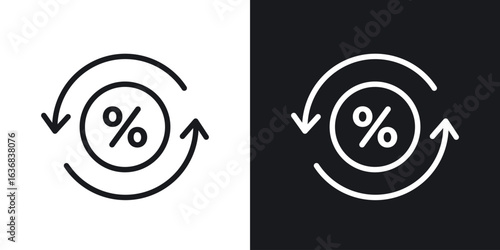 Exchange rate icon vector symbol in Line Art Style for Design, Presentation, Website or Apps Elements.