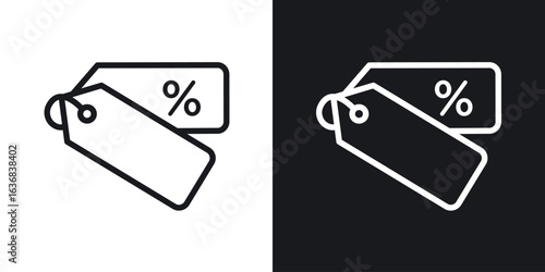 Discount tag icon vector symbol in Line Art Style for Design, Presentation, Website or Apps Elements.
