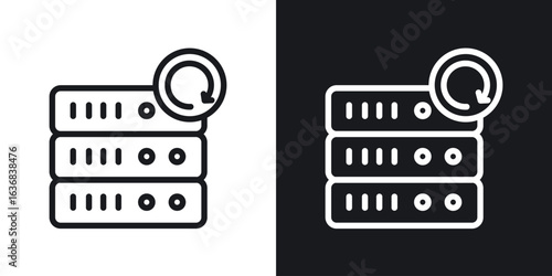 Data backup icon vector symbol in Line Art Style for Design, Presentation, Website or Apps Elements.
