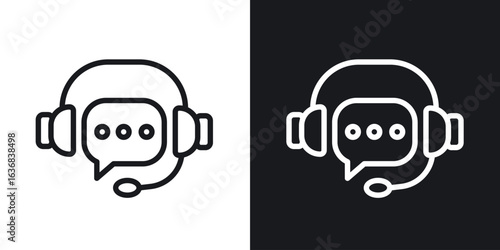 Customer service icon vector symbol in Line Art Style for Design, Presentation, Website or Apps Elements.