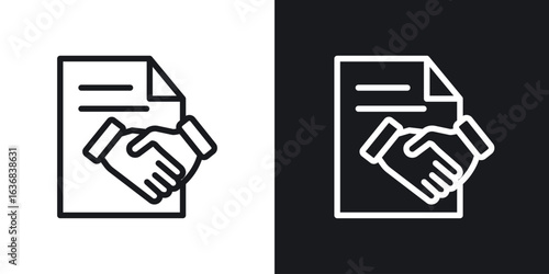 Contract icon vector symbol in Line Art Style for Design, Presentation, Website or Apps Elements.